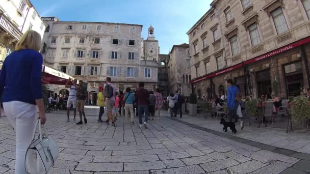 Πλατεία Λαού Στο Σπλιτ Κροατία Οκτωβρίου 2017 — Αρχείο Βίντεο