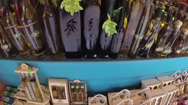 Split Hırvatistan Ekim 2017 Hatıra Eşyası Zeytin Yağı Yerli Ürünlerin — Stok video