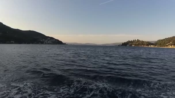 Vista Lepetane Kamenari Bay Kotor Montenegro Desde Ferry — Vídeos de Stock