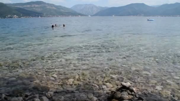 Wunderschöne Landschaften Der Bucht Die Bucht Von Kotor Geschützt Durch — Stockvideo