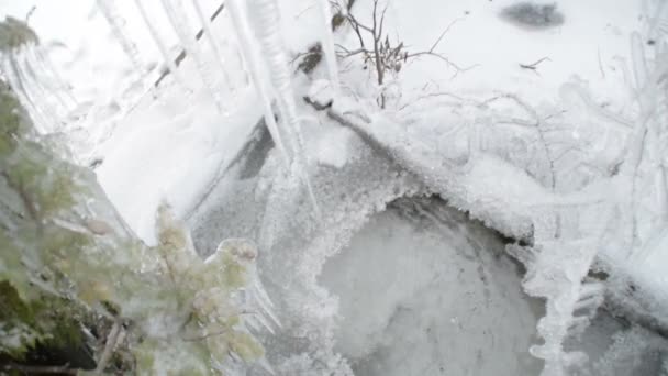 Hielo Carámbanos Derriten Invierno — Vídeos de Stock