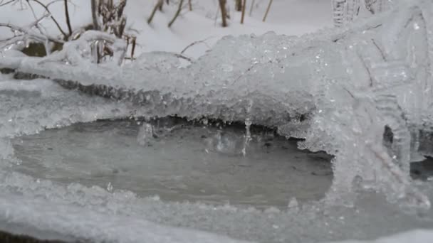 Gelo Gelo Derretendo Inverno — Vídeo de Stock