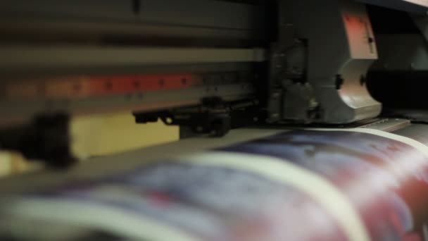 ファブリック 繊維業界への印刷 インク ジェット プリンター — ストック動画