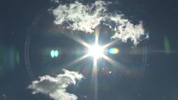 Time Lapse Van Een Blauwe Hemel Van Bewegende Wolken Zon — Stockvideo