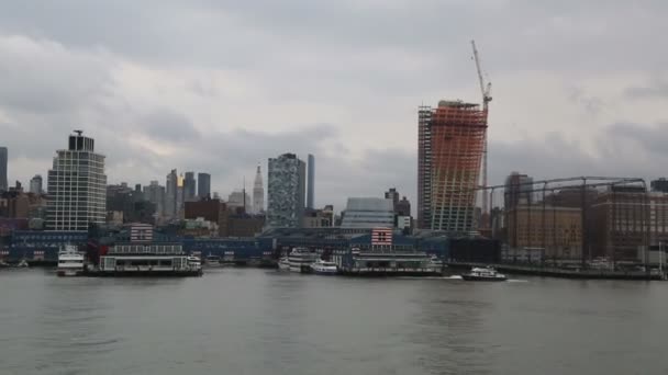 New York Waterfront Panorama — Stockvideo