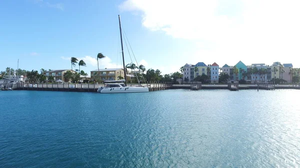 Vista Las Coloridas Casas Ciudad Bahamas Nassau Paradise Island Estados — Foto de Stock