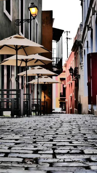 Udendørs Cafe Old San Juan Puerto Rico - Stock-foto