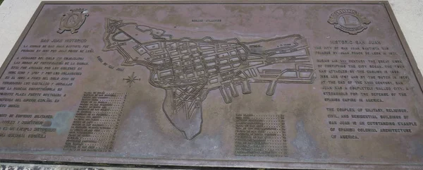 Zewnętrzna Mapa San Juan Portoryko Jego Historia — Zdjęcie stockowe