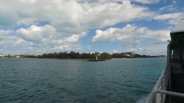 Umzugsschiff Einem Schönen Sonnigen Tag Bei Hamilton Bermuda — Stockvideo