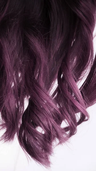 Primo Piano Capelli Contorti Colore Viola Sano — Foto Stock