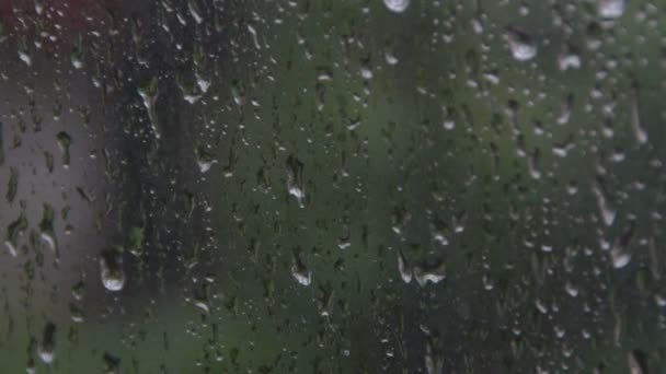 Chuva Cai Janela Durante Tempestade — Vídeo de Stock