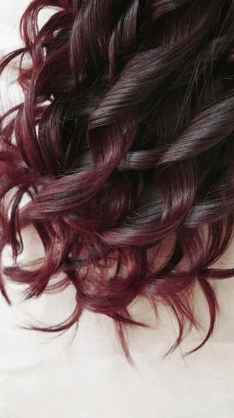 Long healthy red colored hair Close-up — Stock Image Long Healthy Red Colored Hair Close Royalty Free Stock Images