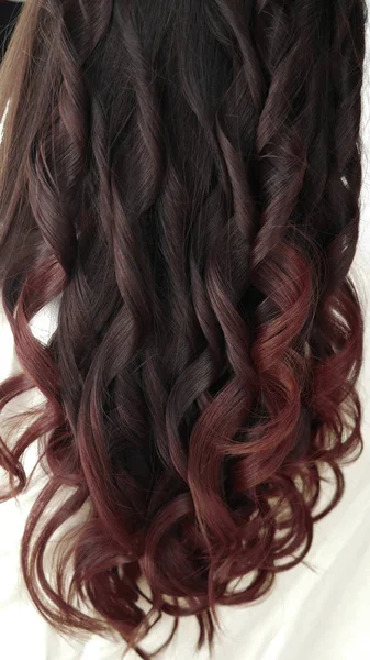 Close-up Long healthy red colored hair — Stock Image Close Long Healthy Red Colored Hair Stock Photo