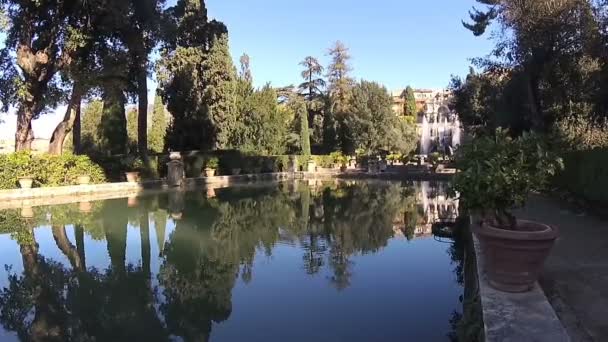 Fontane Del Nettuno Dell Villa Este Tivoli Roma Talya Organo — Stok video