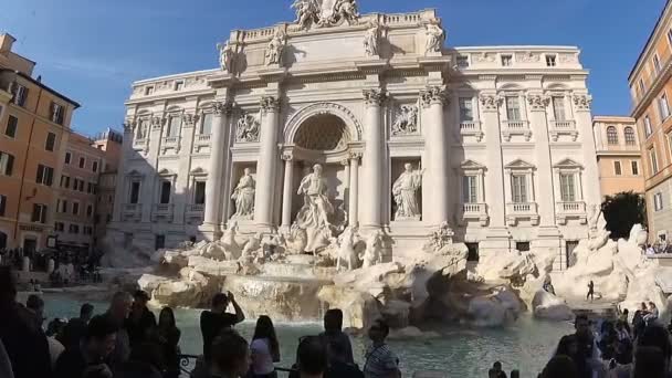 Rome Italie Novembre 2018 Foule Touristes Sur Place Près Fontaine — Video