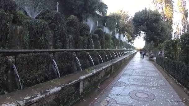 Tivoli Italia Novembre 2018 Fontana Nel Giardino Della Villa Del — Video Stock