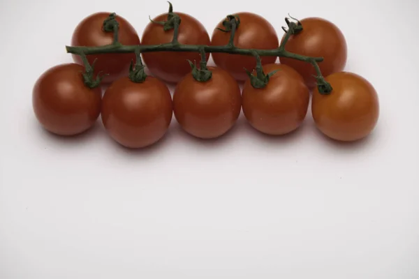 Cherry Tomato Isolated White Top View — Stock Photo, Image