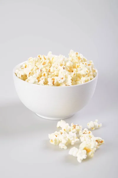 Popcorn Miska Białym Tle — Zdjęcie stockowe