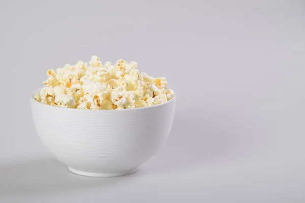 Bowl Popcorn Isolated White Background — Stock Photo, Image