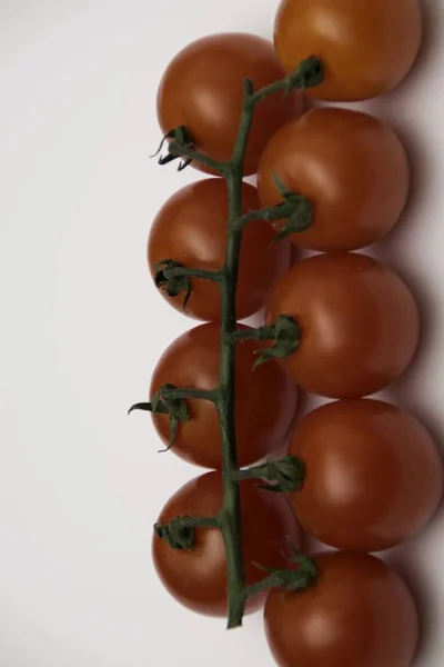 Fresh Cherry Tomato Close Isolated White Background — Stock Photo, Image