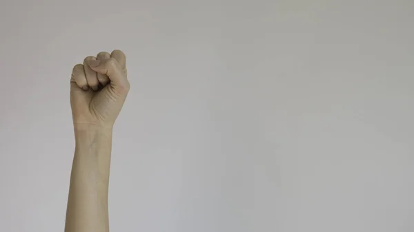 Mão Direita Mulher Isolada Cerrada Punho — Fotografia de Stock