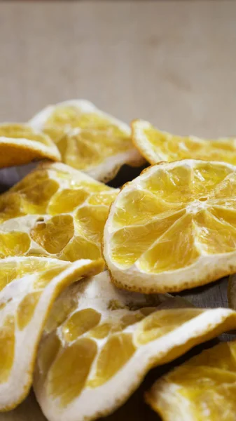 Natürliche Orangen Getrocknet Scheiben Geschnittene Kandierte Früchte Zitrusfrüchte Karamellisiert — Stockfoto