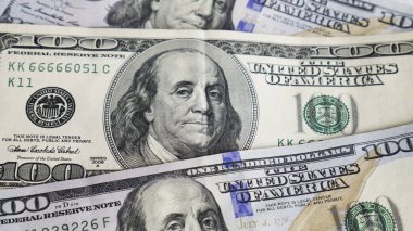 Para birimi bize doları banknot yakın çekim. Başkan portresi.