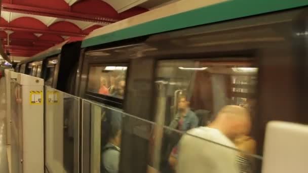 Underground Metro Station Paris October 2011 Paris France — Stock Video