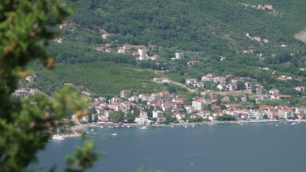 Montenegro Die Küste Der Bucht Von Kotor Schöne Aussicht Vom — Stockvideo