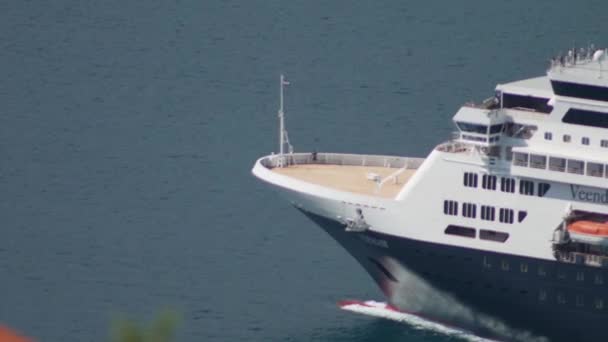 Holland America Line Bayan Veendam Yolcu Gemisi Yelkenli Ağustos 2019 — Stok video