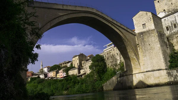 Stari Most Bridge Vieille Ville Mostar Bosnie Herzégovine — Photo