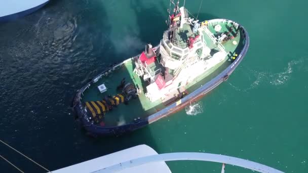Port Carthagène Espagne Mai 2019 Remorqueur Tient Sur Eau Entre — Video