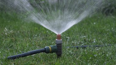 Çim püskürtme spreyi. Çimleri sulamak için..