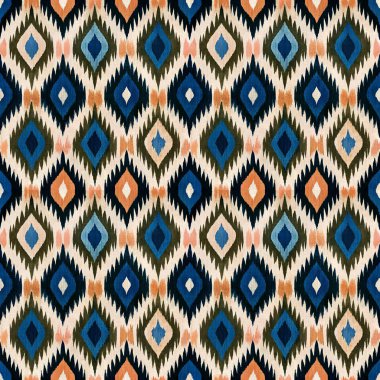 Mavi ve turuncu renklerde kusursuz soyut desen