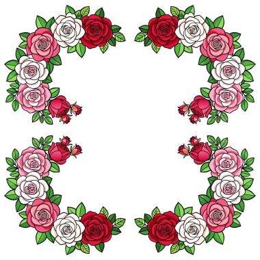 Kartpostal için güzel çiçek süslerinin vektör çizimi