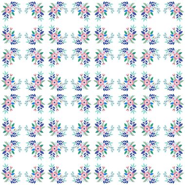 Soyut çiçeklerle kusursuz desen