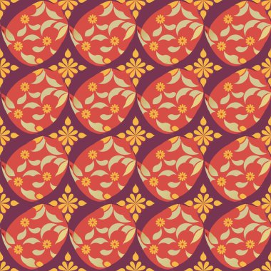 Soyut çiçek elementlerinin vektörsüz deseni