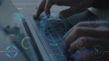 business man typing on computer keyboard.