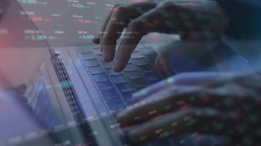 Bilgisayar ekranında borsa analizi konsepti, finansal teknoloji konsepti