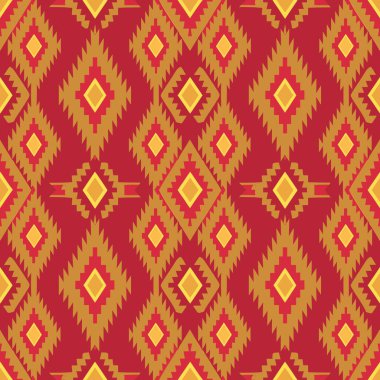 Aztek elementleri ve vektörüyle etnik, pürüzsüz desen