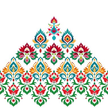 Geleneksel dizaynlı vektör çiçek süsü