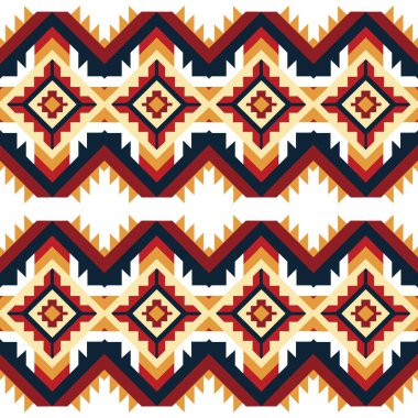 Kabile geometrik elementleri olan kusursuz vektör deseni. soyut etnik model
