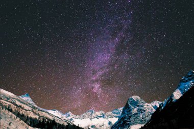 Yıldızlarla dolu yıldızlı gece gökyüzü