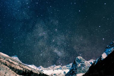 Karlı güzel gece gökyüzü