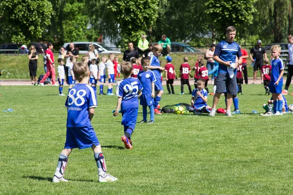 Shitik voetbal Kinder beker, in 19 mei 2018, in Ozolnieki, — Stockfoto