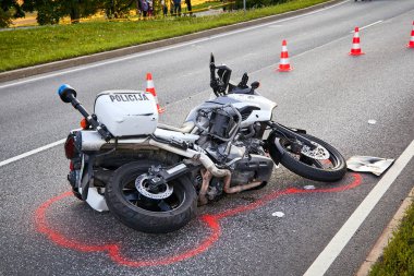 Ogre Letonya'da 24 Haziran 2019'da yolda trafik kazası