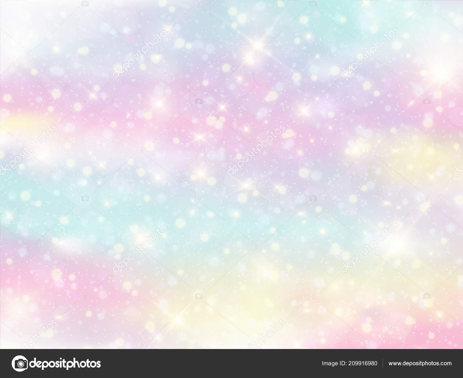 Vector Illustration Galaxy Fantasy Background Pastel Color Unicorn