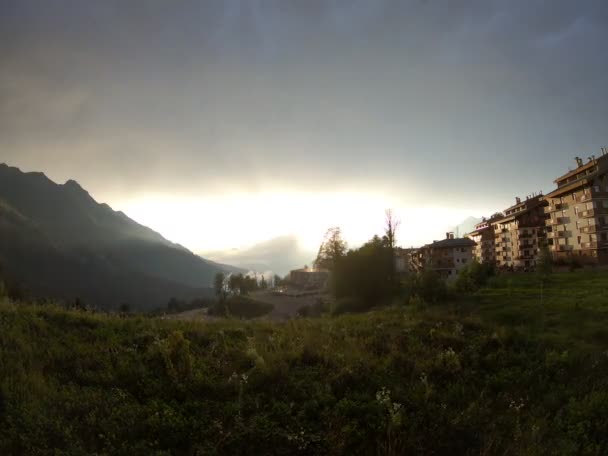 Wolkenbruch Olympischen Dorf Rote Poljana Sotschi Russland — Stockvideo