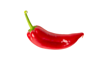 Kırmızı biber, üst görünüm, PNG, transperent arkaplanda izole