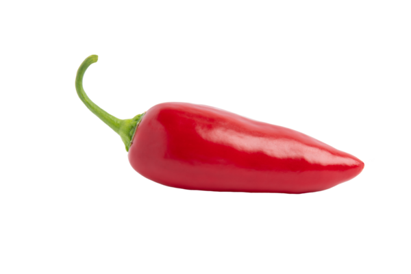 Kırmızı biber, üst görünüm, PNG, transperent arkaplanda izole